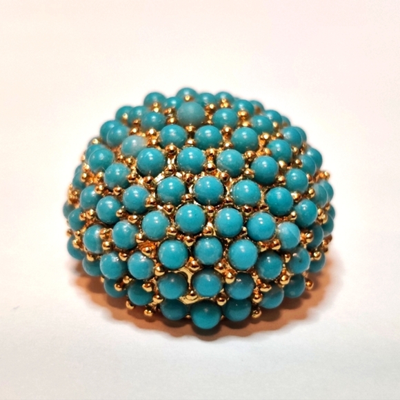 Signed Marcel Boucher Turquoise Ball Sphere Brooch - Picture 14 of 15